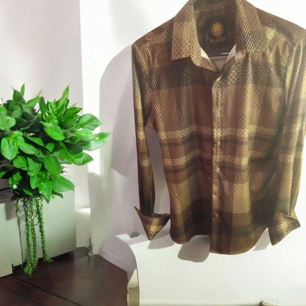 Brown Checkered Men's Shirt